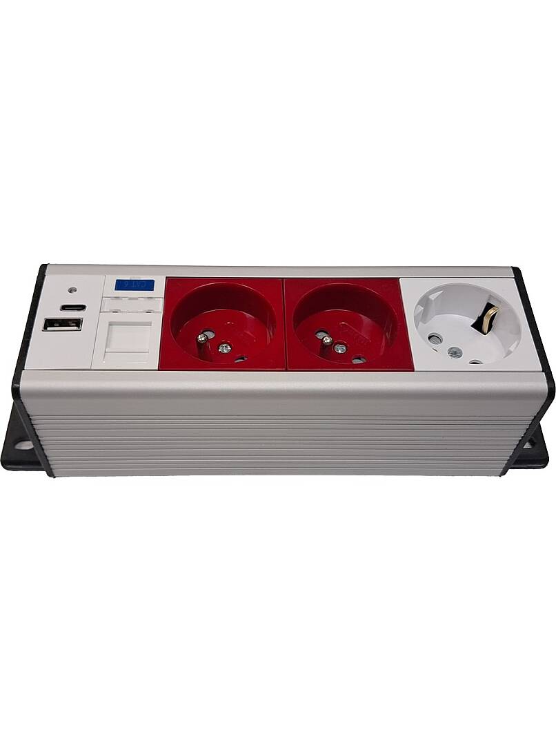 4x45 priz blok - 8 modül ( 1 şebeke + 2 ups  + 1 data + 1 usb sarj a/c ) - 2