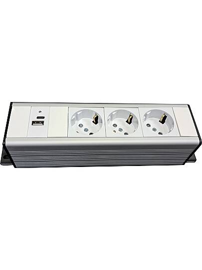 5x45 priz blok - 10 modül ( 3 şebeke + 1 usb sarj a/c ) - 3